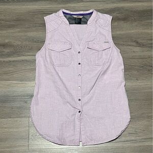 5.11 Tactical Women's Small Shirt Vest Purple Snap Buttons Pinstripe Workwear
